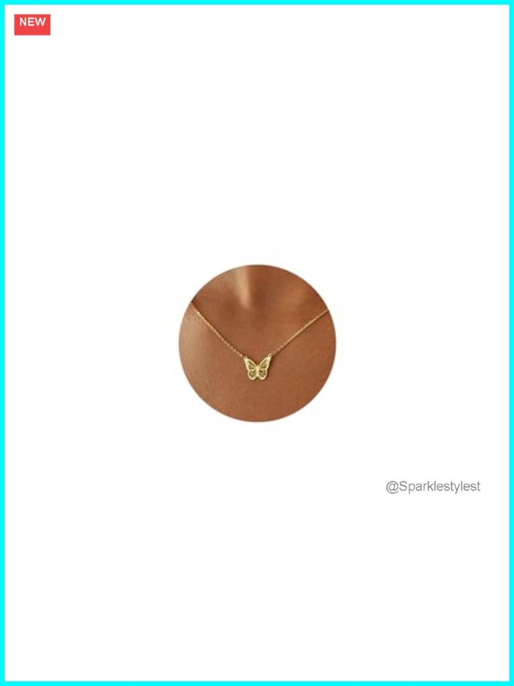 14K Gold Plated Butterfly Pendant Necklace Dainty Charm
